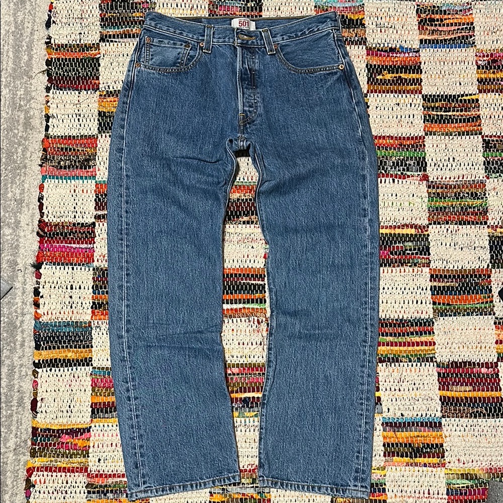 Mens levi’s’ original 501 straight leg button fly jeans